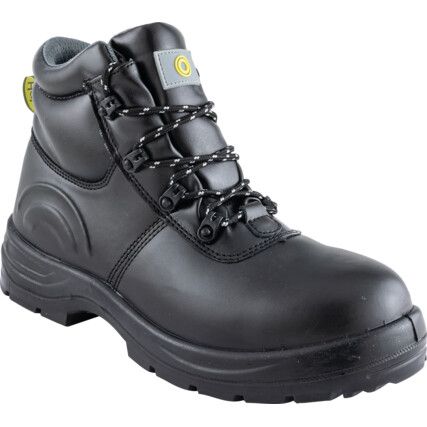 Safety Boots, Size, 8, Black, Leather Upper, Composite Toe Cap