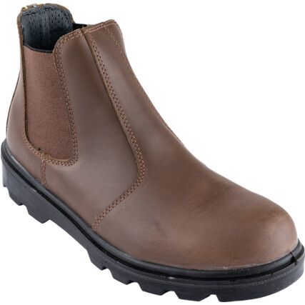 Safety Boots, Size, 3, Brown, Leather Upper, Steel Toe Cap