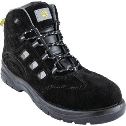 Safety Boots, Size, 3, Black, Leather Upper, Composite Toe Cap