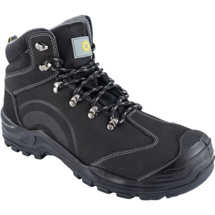 Safety Boots, Size, 6, Black, Leather Upper, Composite Toe Cap