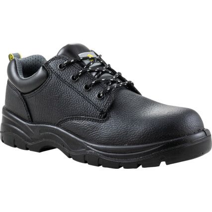 Unisex Metal Safety Shoes, Size 8, Black, Leather Upper, Steel Toe Cap, S1P, EN ISO 20345:2011