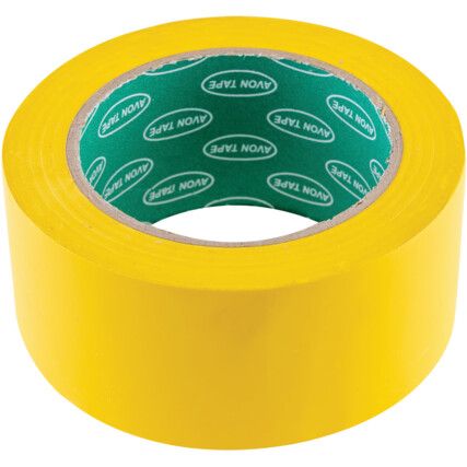 Adhesive Hazard Tape, PVC, Yellow, 50mm x 33m