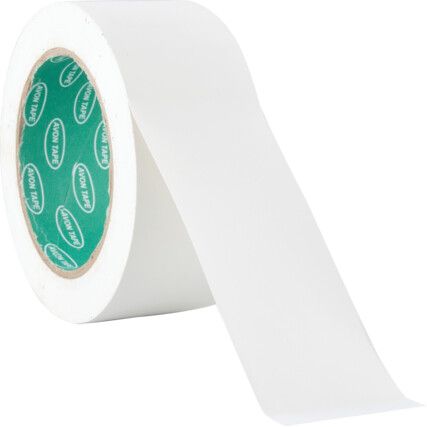 Adhesive, Hazard Tape, PVC, White, 50mm x 33m