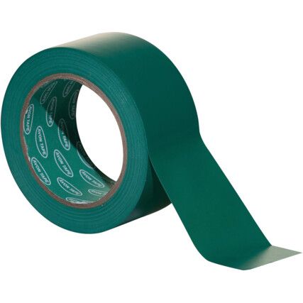 Adhesive, Hazard Tape, PVC, Green, 50mm x 33m