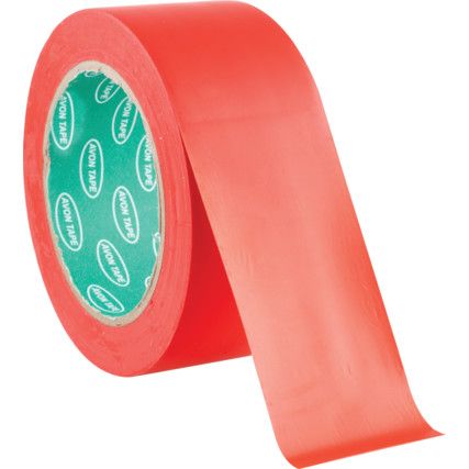 Adhesive, Hazard Tape, PVC, Red, 50mm x 33m