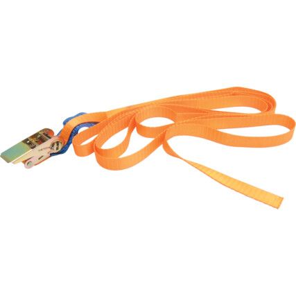 4.5m x 25mm, Load Strap-Plain End, 800kg Load Capacity, Orange