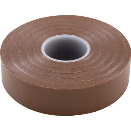 Electrical Tape, PVC, Brown, 19mm x 33m, Pack of 1