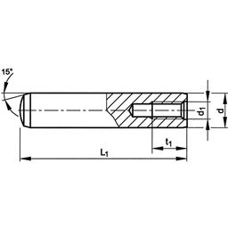 Extractable Dowel Pins with Air Flats, Metric, 10mm Diameter thumbnail-1